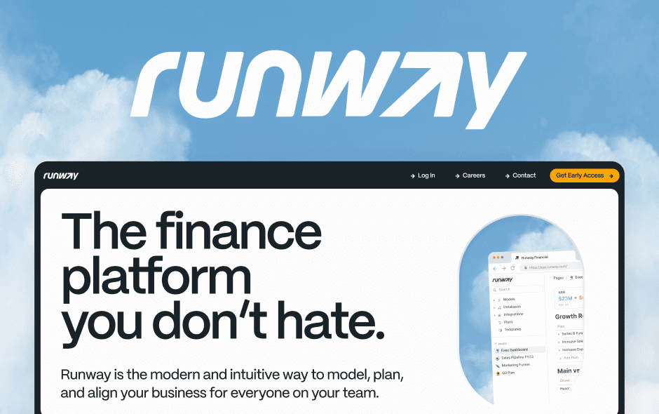 Screenshot of Runway's website.